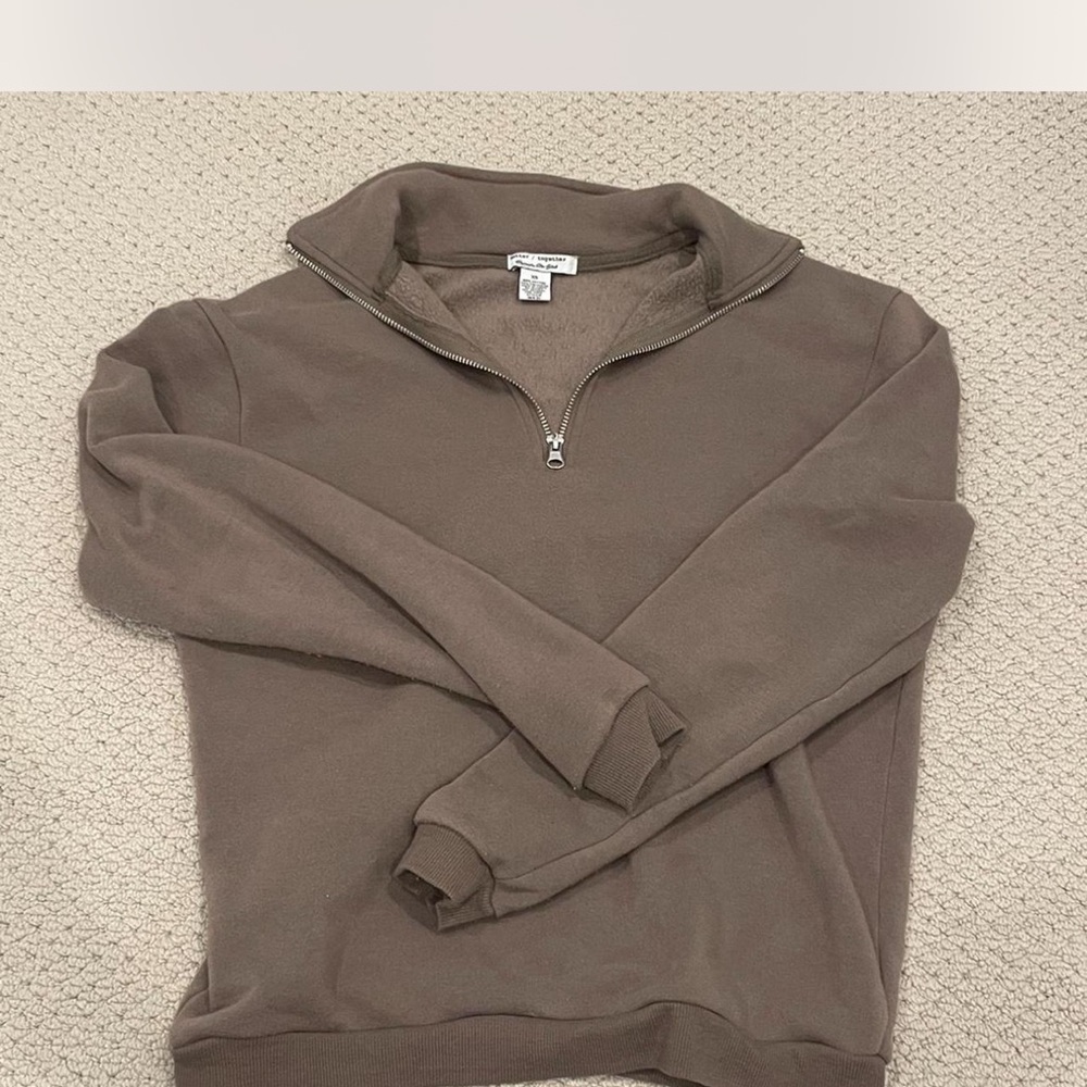 Croft & Barrow Brown Zip Up Sweater